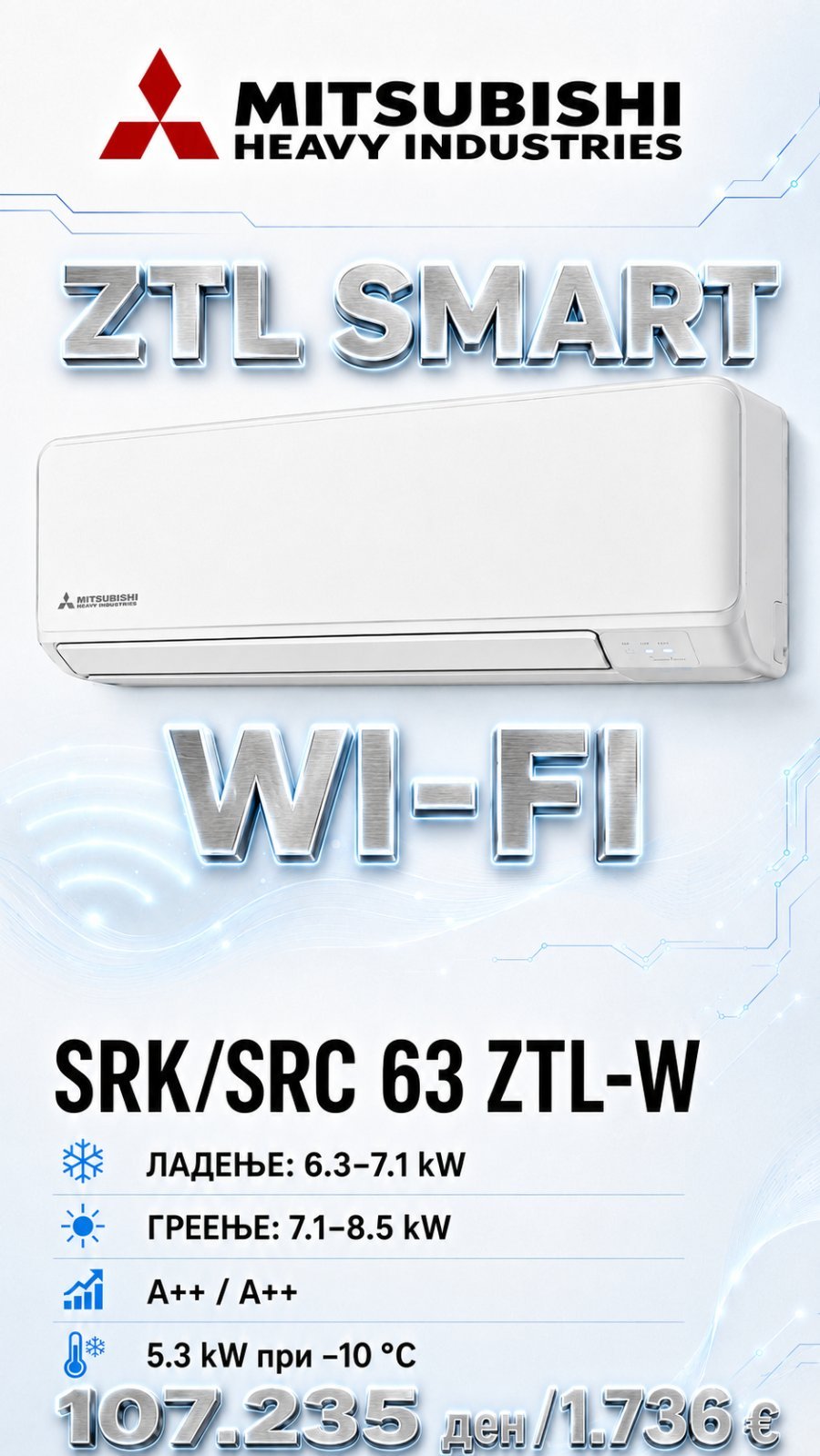 Клима уред Mitsubishi Heavy Industries ZTL Smart 6
