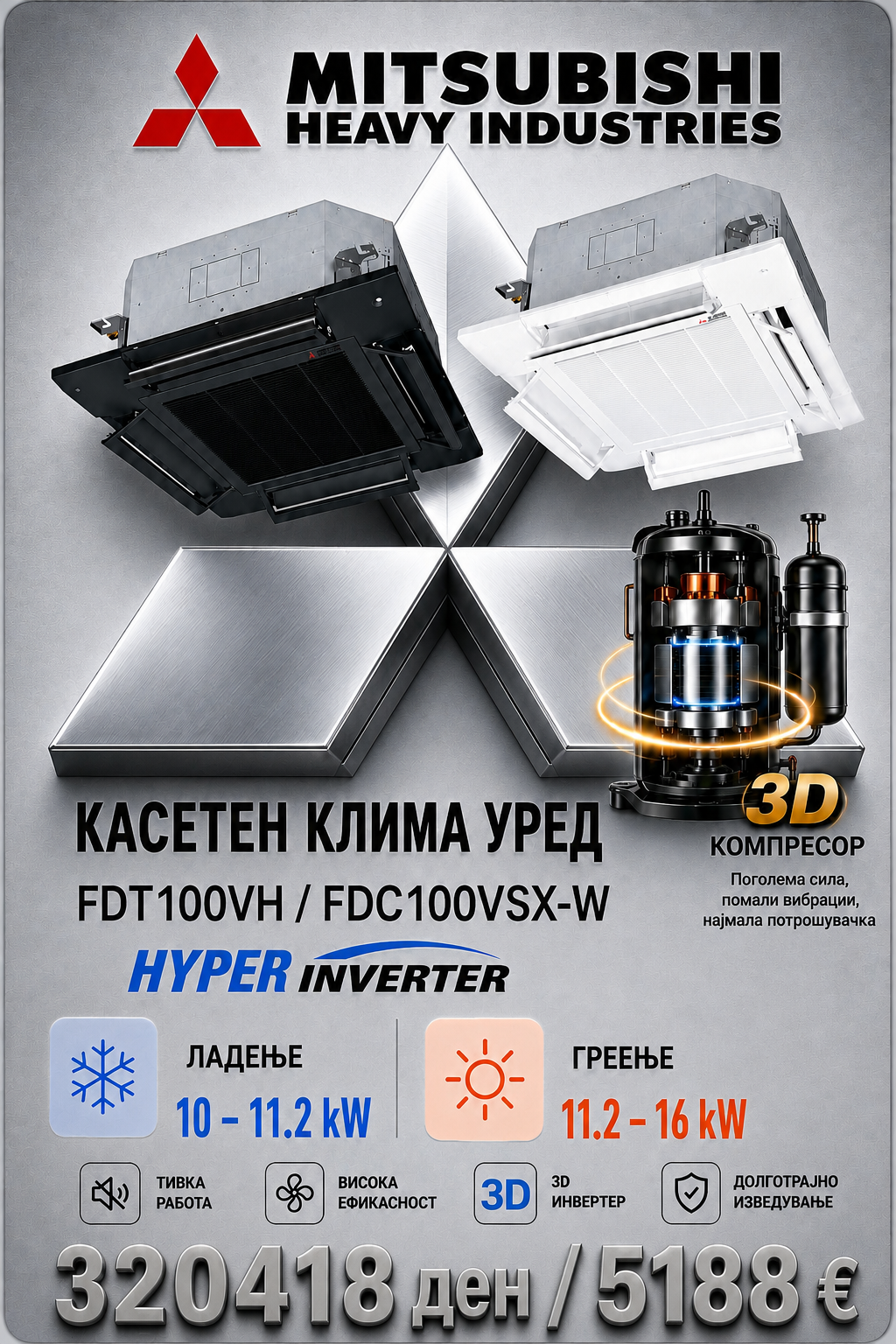 Касетен клима уред Mitsubishi Heavy Industries 3