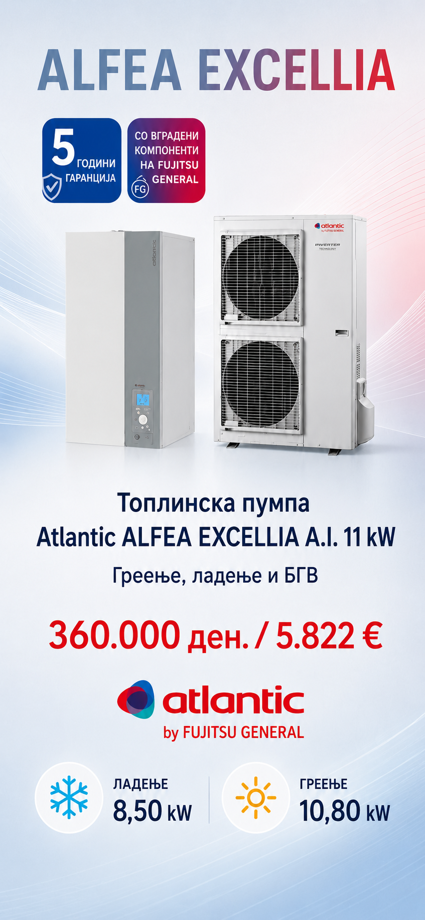 Топлинска пумпа сплит Atlantic Alfea Excellia 3
